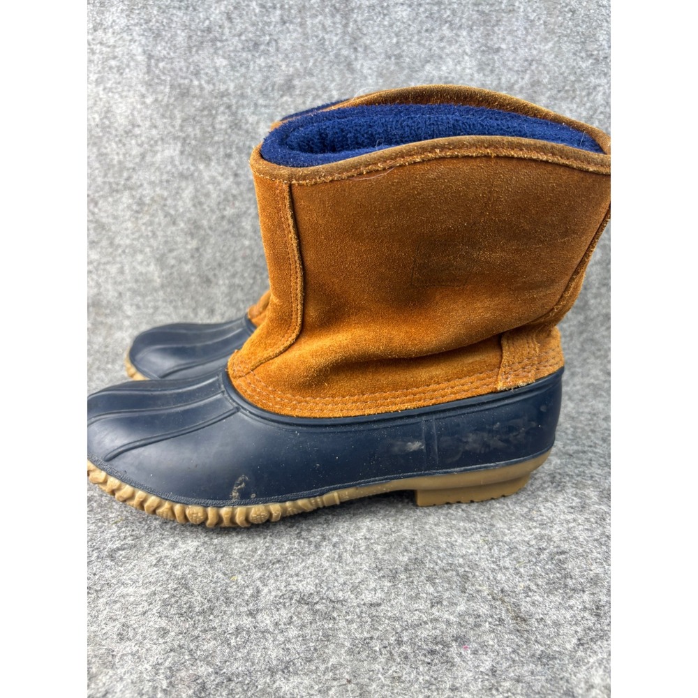 LaCrosse Duck‎ Boots Mens 11 Brown Navy Blue Suede Rubber Polartec Made in USA